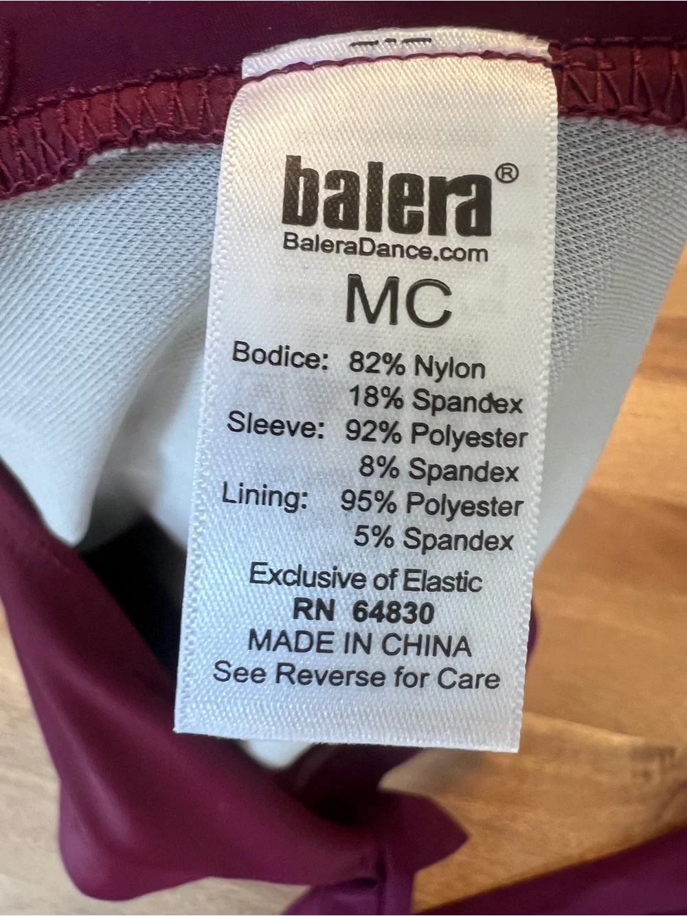 Girls maroon Dance Costume - balera Leotard with Weismann Velvet Skirt- M